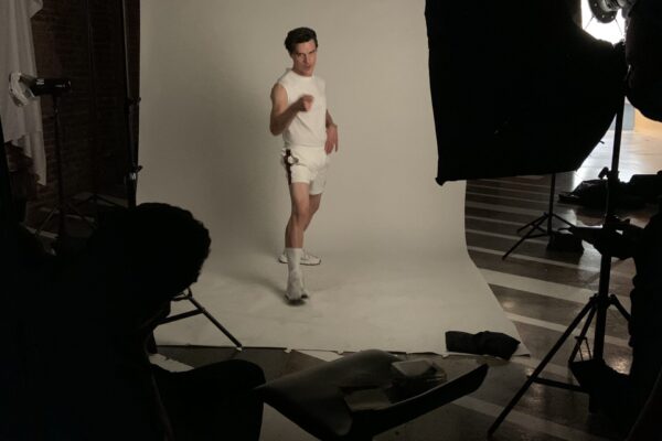 GQ Finn Whittrock Photoshoot Behind-the-Scenes Fitness Suit