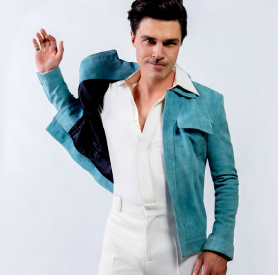 GQ Finn Whittrock Photoshoot Blue Suede Jacket