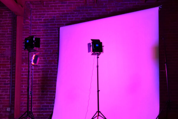 MGS Photoshoots White Seamless Pink Lights Dramatic