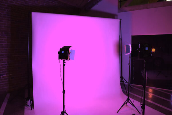 MGS Photoshoots White Seamless Backdrop with Pink Lights