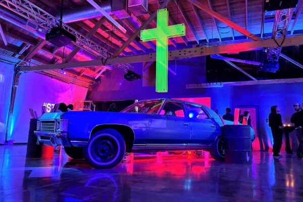 MG Studio SZA Album Release Party Car Neon Cross