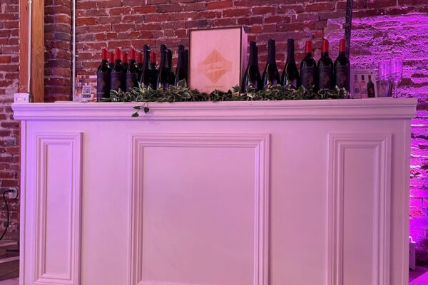 MG Studio - White Bar Setup Wine Flowers